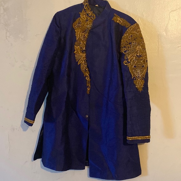 Navy blue and gold blazer